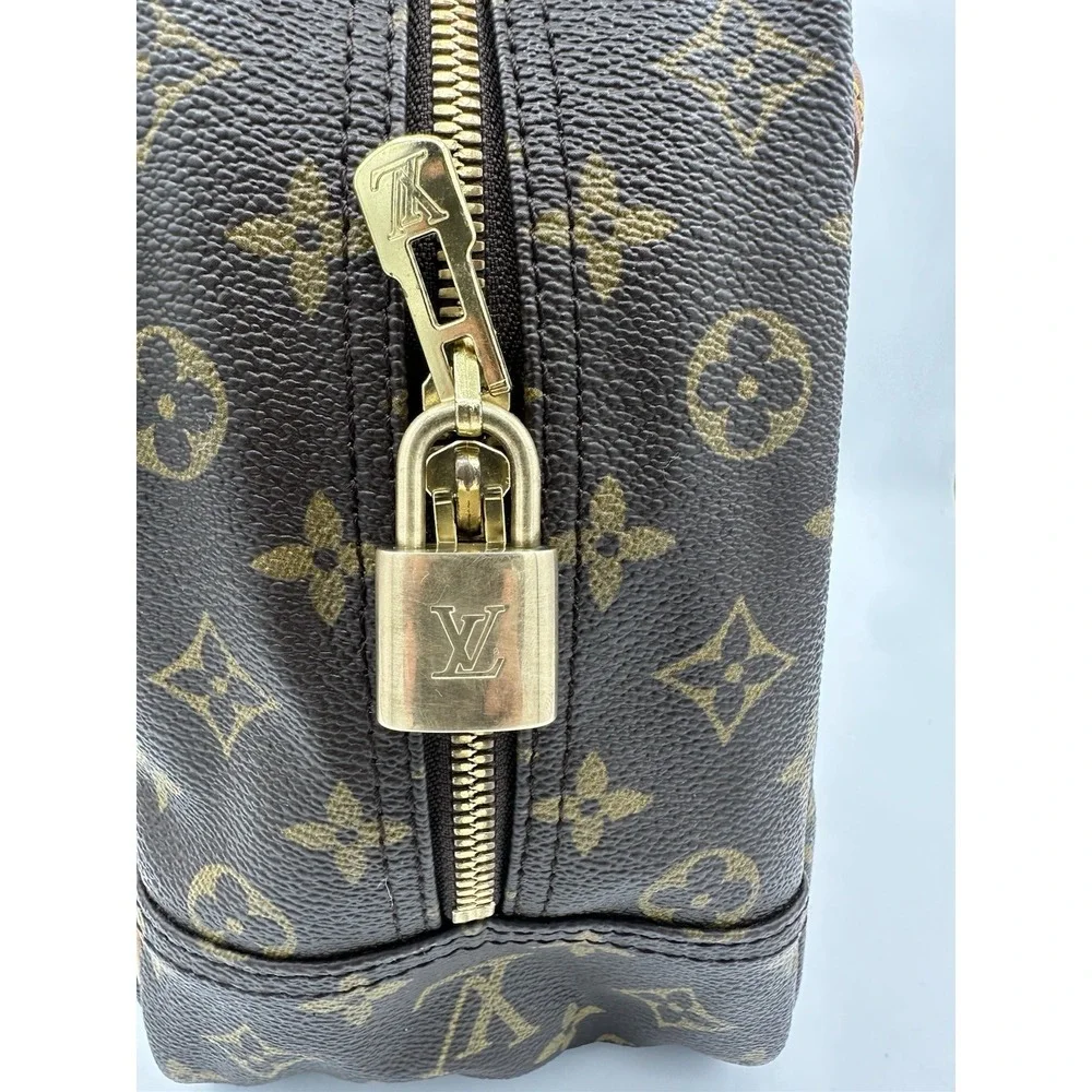 Louis Vuitton Monogram Deauville Handbag Brown With Bachata Leather